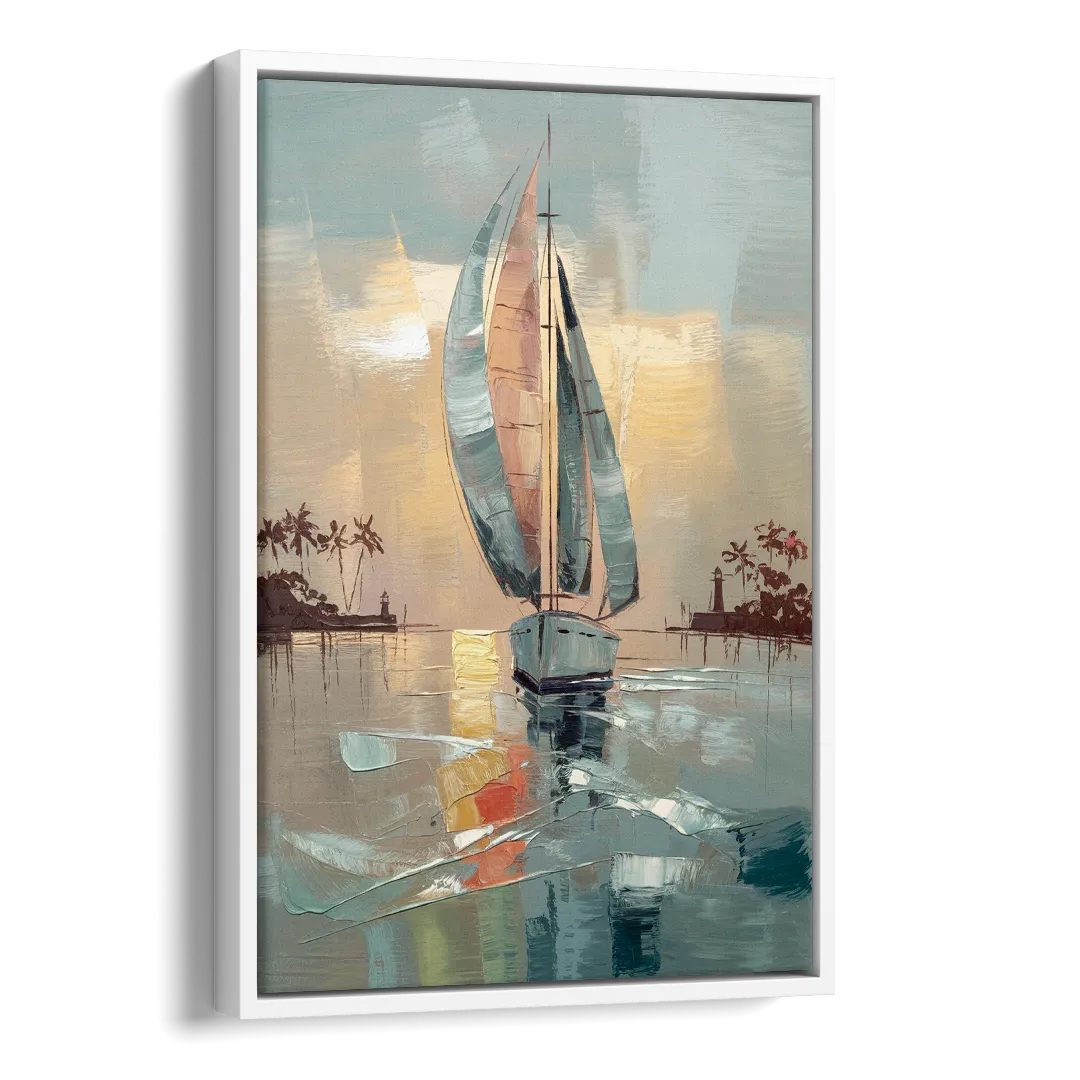 Fort Lauderdale Nautical Charm Side - White Canvas Wall Art