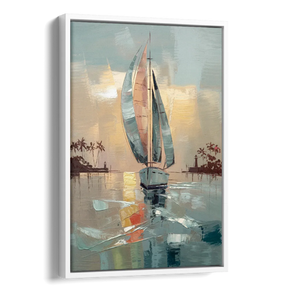 Fort Lauderdale Nautical Charm Side - White Canvas Wall Art