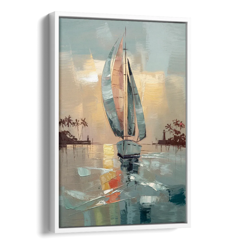 Fort Lauderdale Nautical Charm Side - White Canvas Wall Art