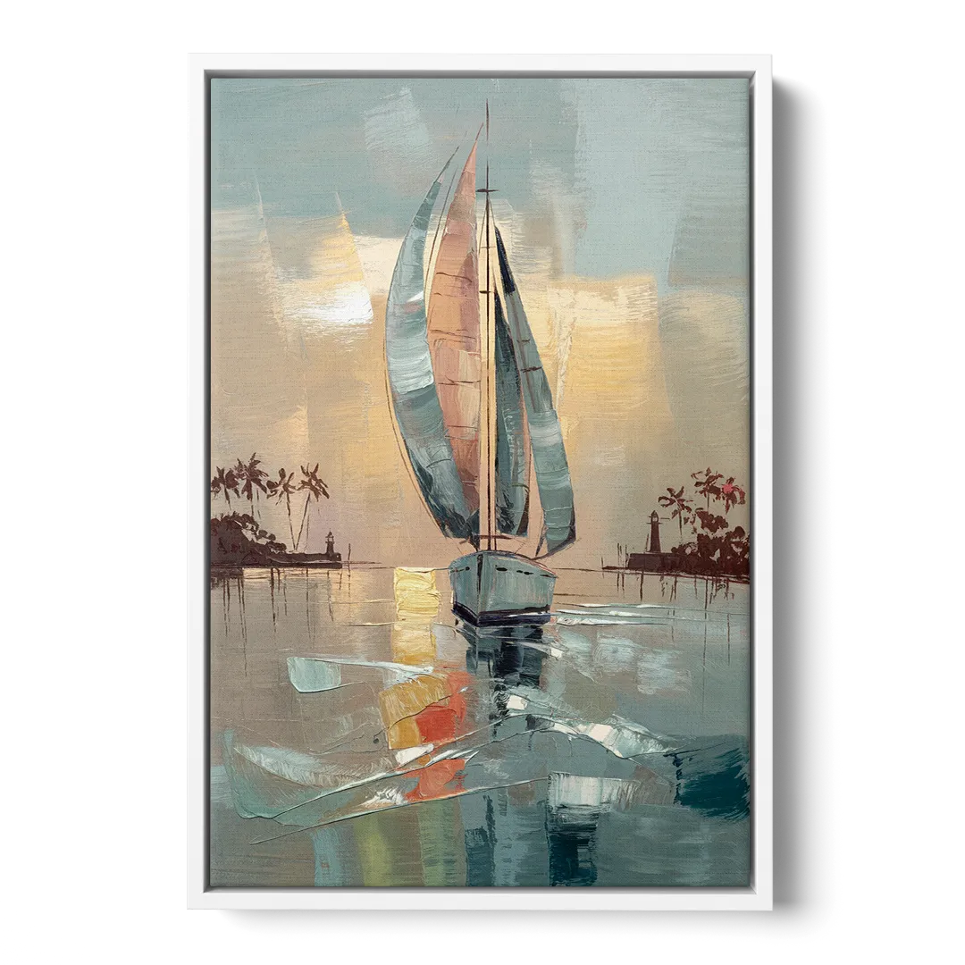 Fort Lauderdale Nautical Charm Front - White Canvas Wall Art