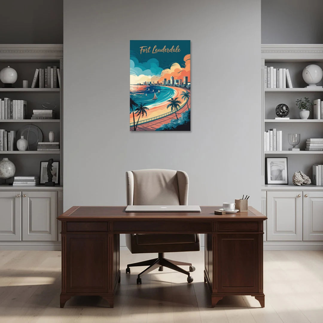Fort Lauderdale Oceanfront Views - Canvas Wall Art - Office - 24x36