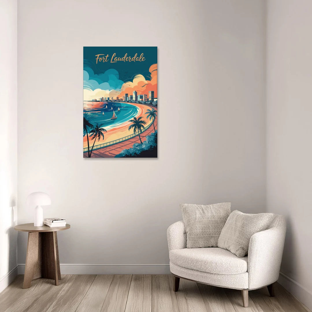 Fort Lauderdale Oceanfront Views - Canvas Wall Art - Sofa - 24x36