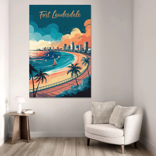 Fort Lauderdale Oceanfront Views - Canvas Wall Art - Sofa - 40x60