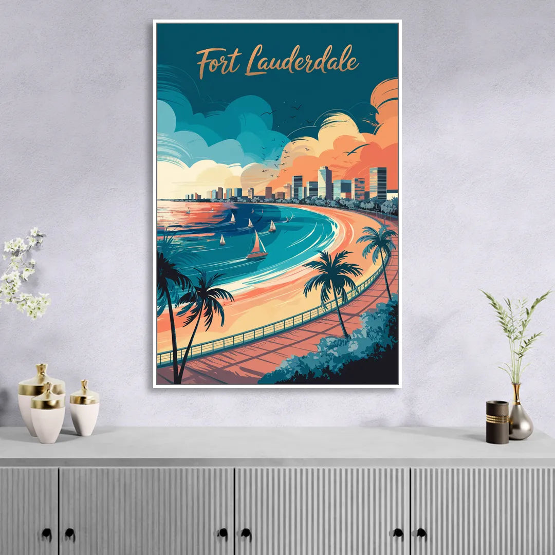 Fort Lauderdale Oceanfront Views Sitting Room - White Canvas Wall Art