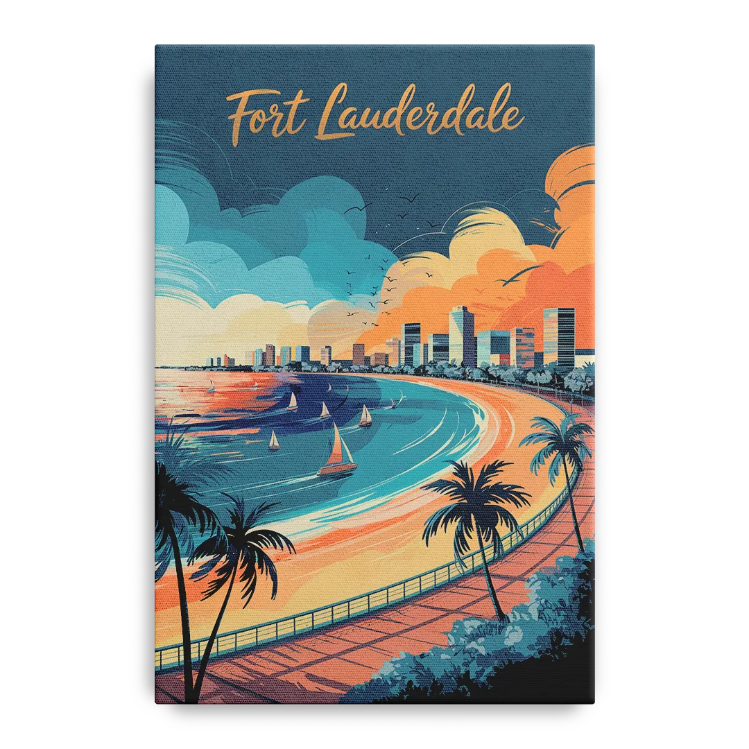 Fort Lauderdale Oceanfront Views Front - Canvas Wall Art