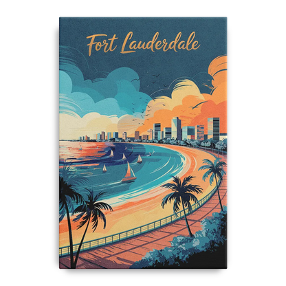 Fort Lauderdale Oceanfront Views Front - Canvas Wall Art