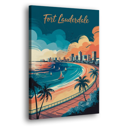 Fort Lauderdale Oceanfront Views Side - Canvas Wall Art