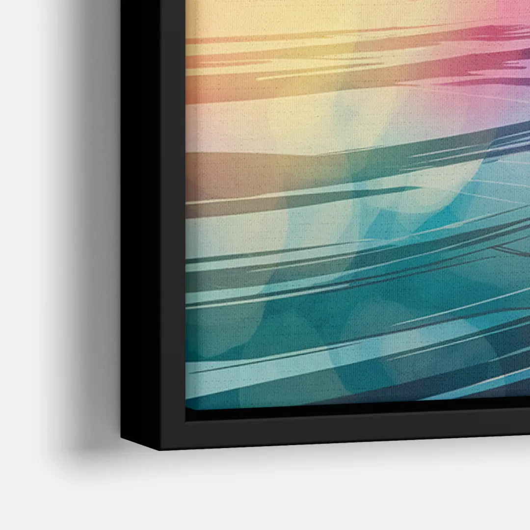 Fort Lauderdale Skyline Reflection - Close-Up Black Frame Canvas