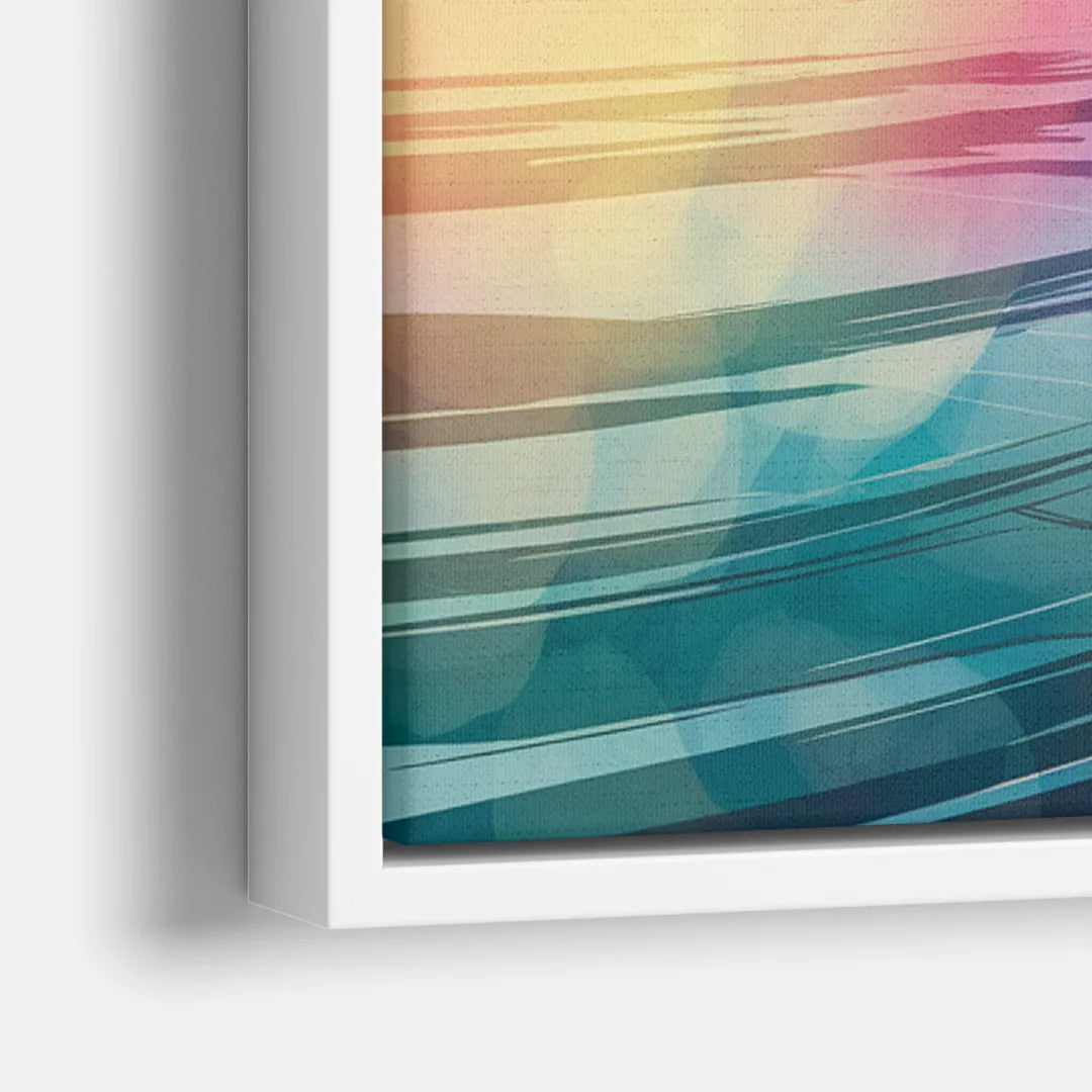 Fort Lauderdale Skyline Reflection - Close-Up White Frame Canvas