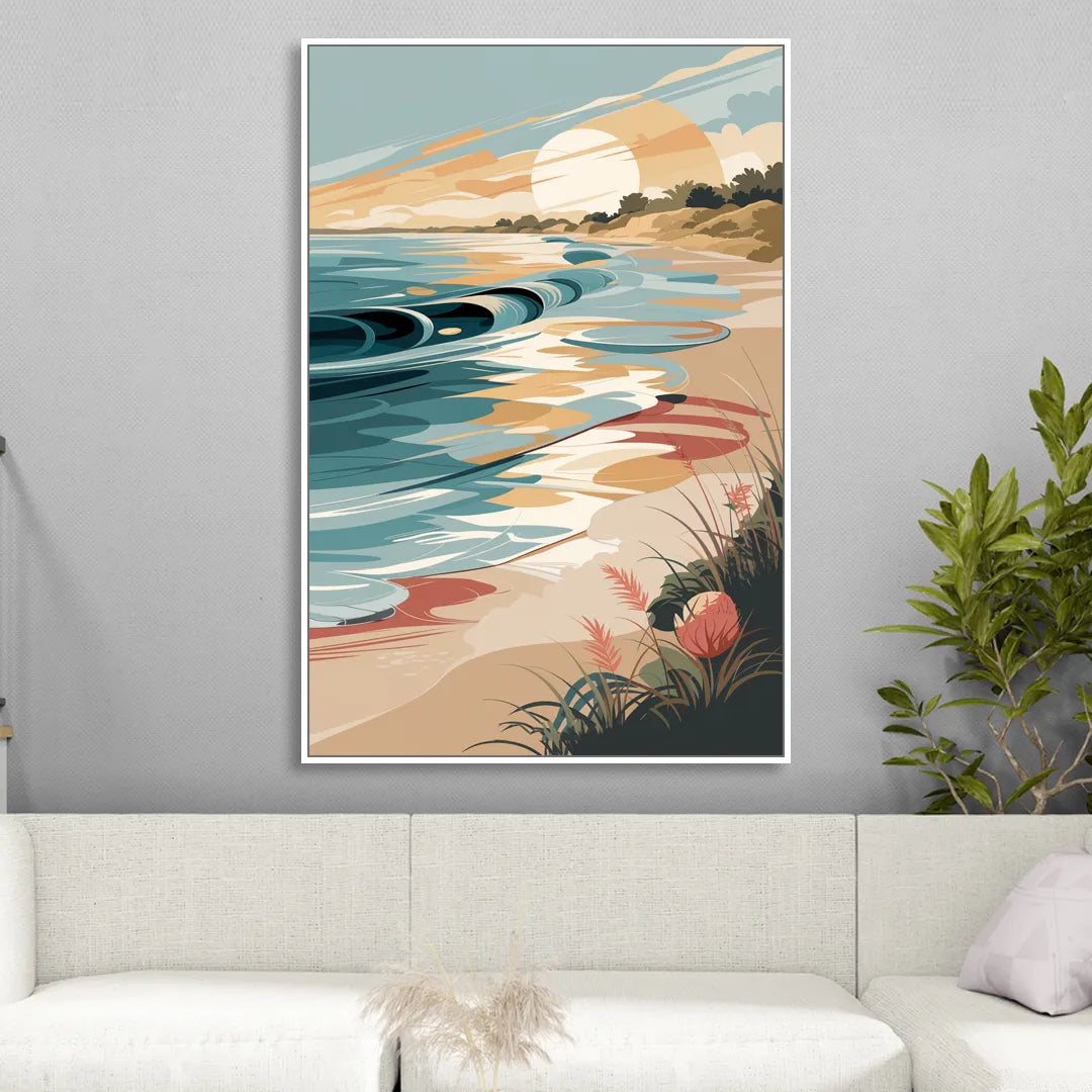 Fort Lauderdale Surf and Sand Sitting Room - White Canvas Wall Art