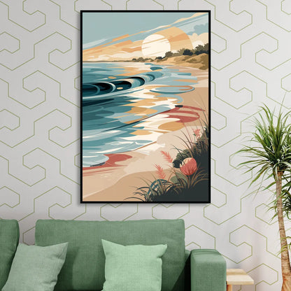 Fort Lauderdale Surf and Sand Living Room - Black Canvas Wall Art