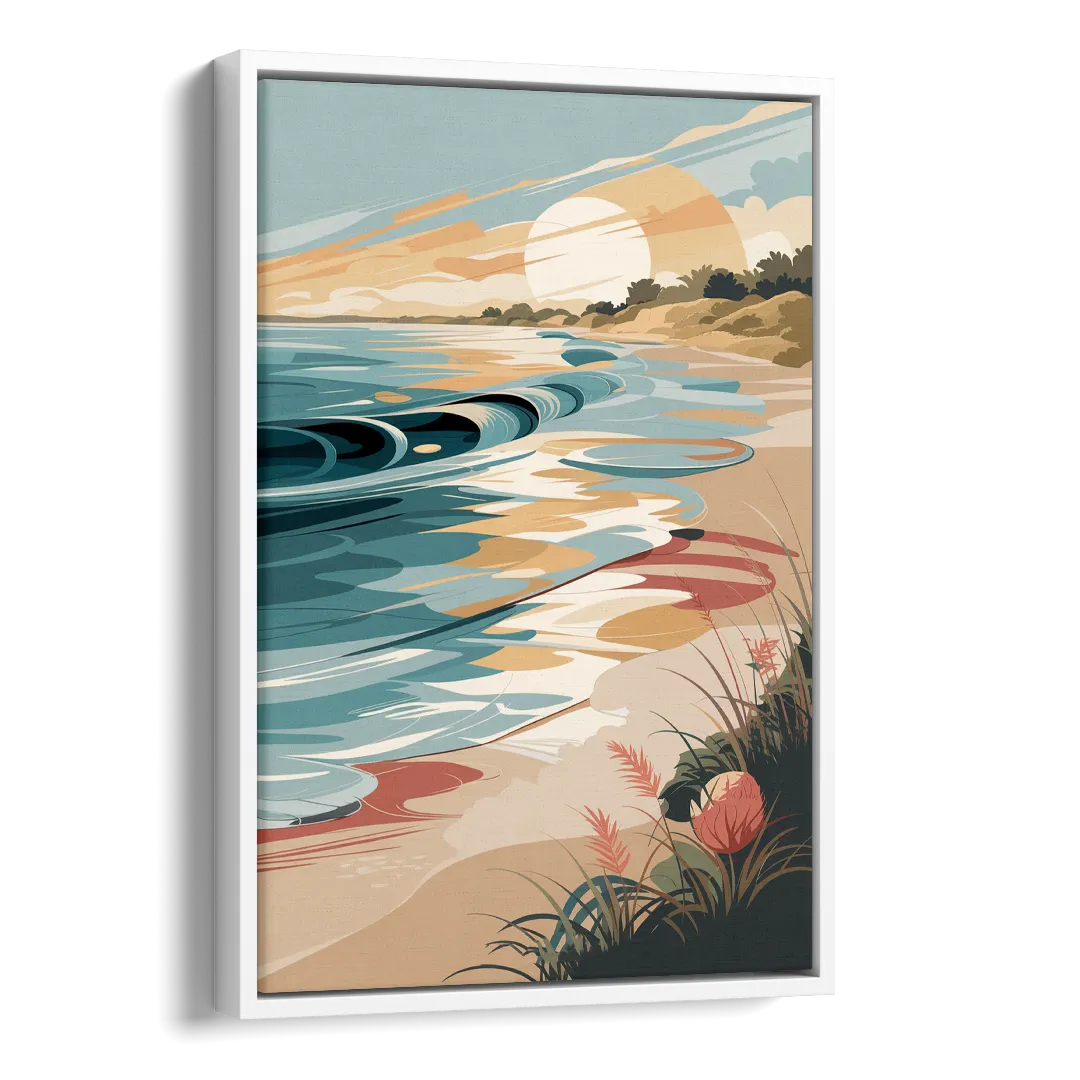 Fort Lauderdale Surf and Sand Side - White Canvas Wall Art
