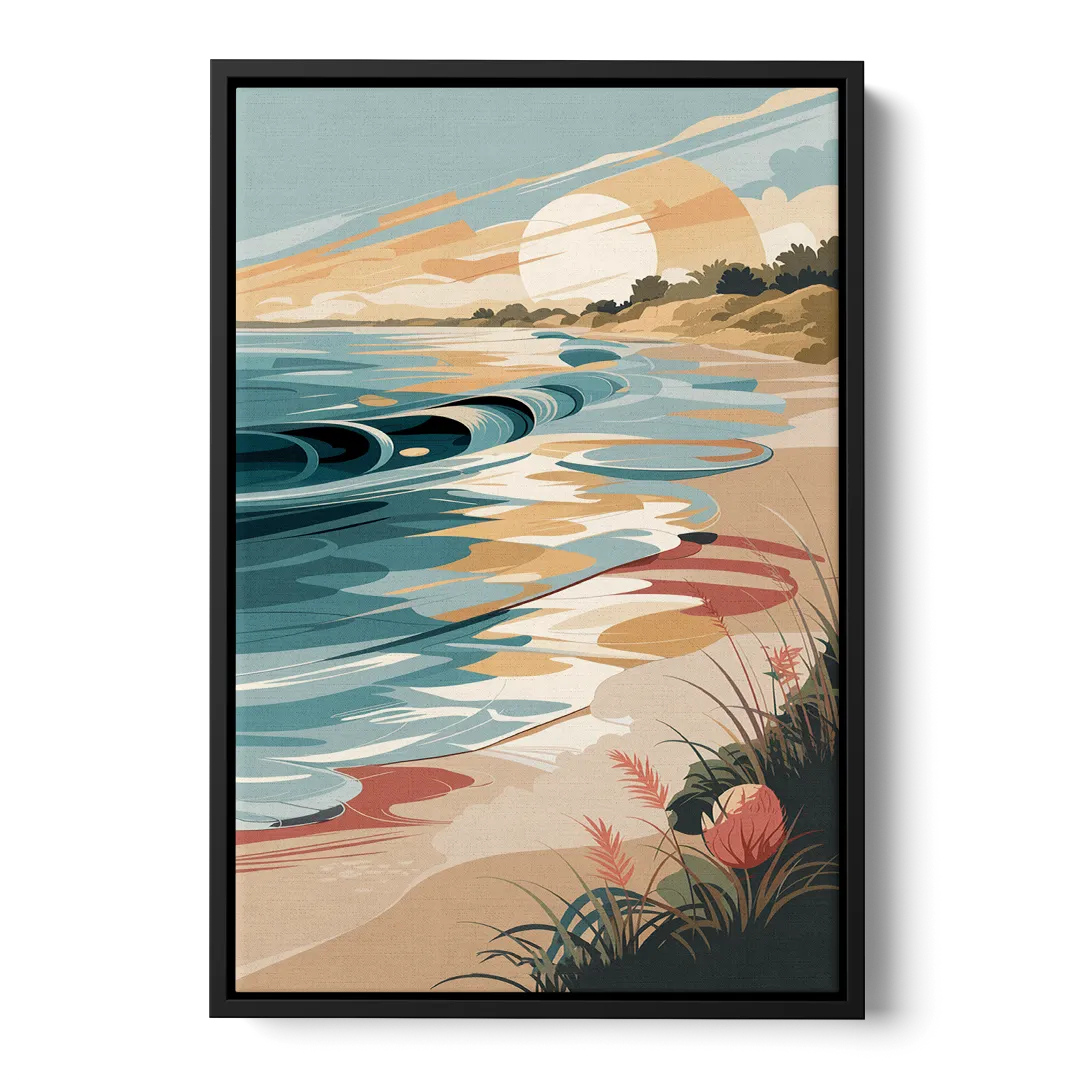 Fort Lauderdale Surf and Sand Front - Black Canvas Wall Art