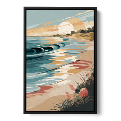 Fort Lauderdale Surf and Sand Front - Black Canvas Wall Art