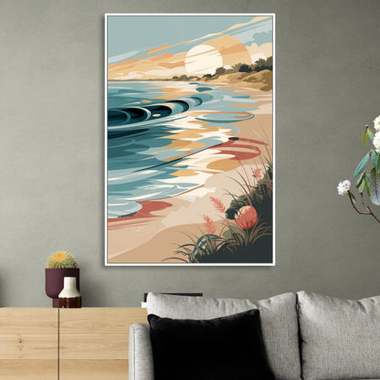 Fort Lauderdale Surf and Sand Living Room - White Canvas Wall Art