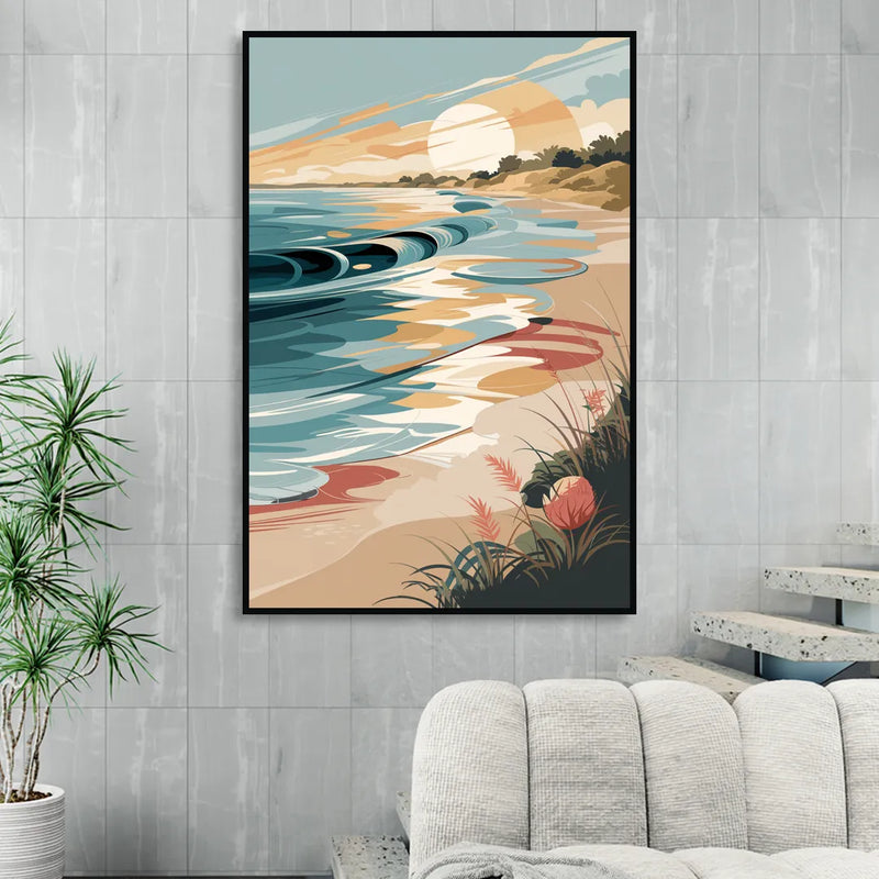 Fort Lauderdale Surf and Sand Sitting Room - Black Canvas Wall Art