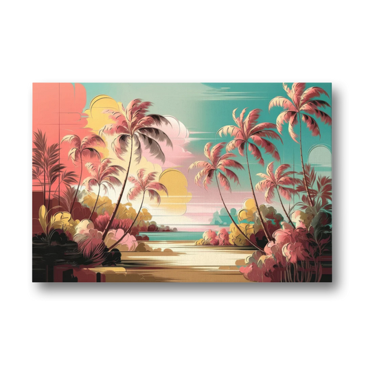 Fort Lauderdale Tropical Palm Trees - Canvas Wall Art - Front