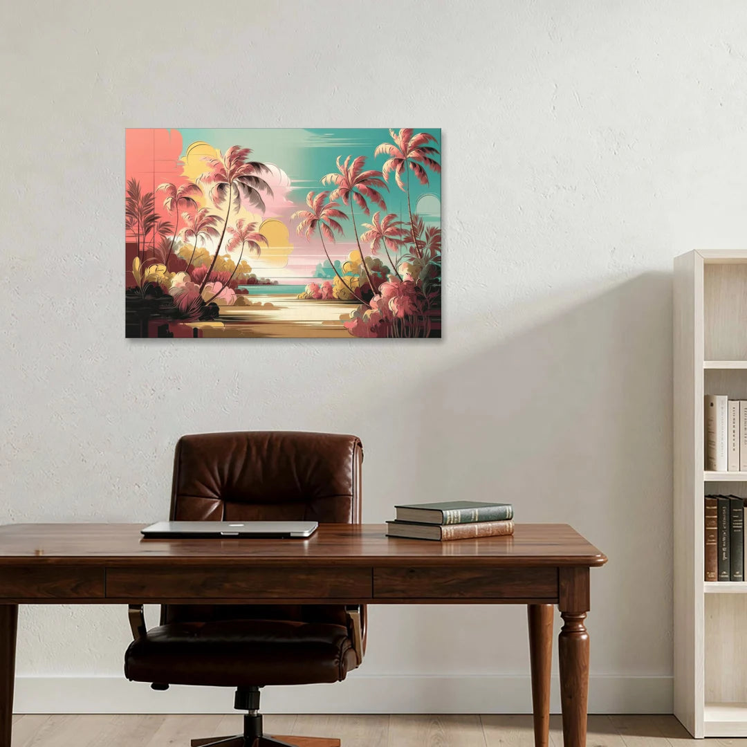 Fort Lauderdale Tropical Palm Trees - Canvas Wall Art - Office - 36x24