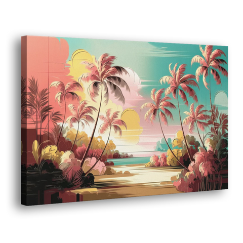 Fort Lauderdale Tropical Palm Trees - Canvas Wall Art - Side