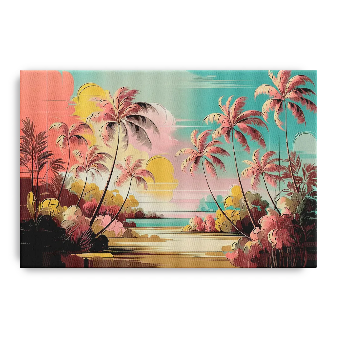 Fort Lauderdale Tropical Palm Trees Front - Canvas Wall Art