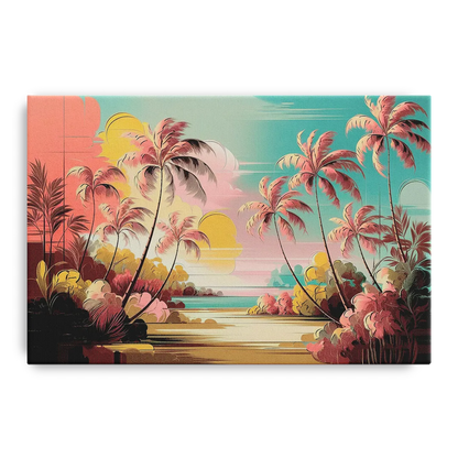 Fort Lauderdale Tropical Palm Trees Front - Canvas Wall Art