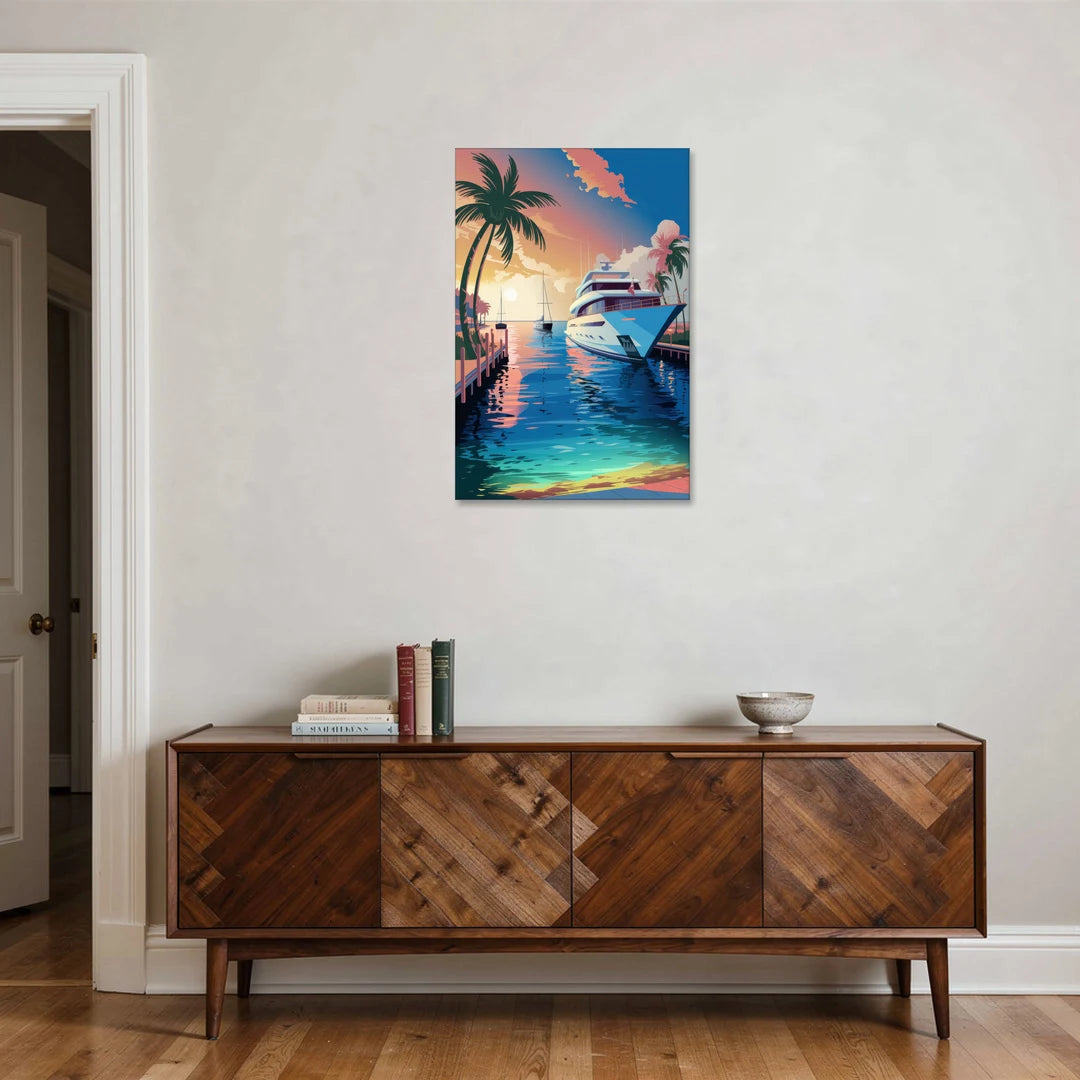 Fort Lauderdale Yacht Harbor - Canvas Wall Art - Coffee Table - 24x36