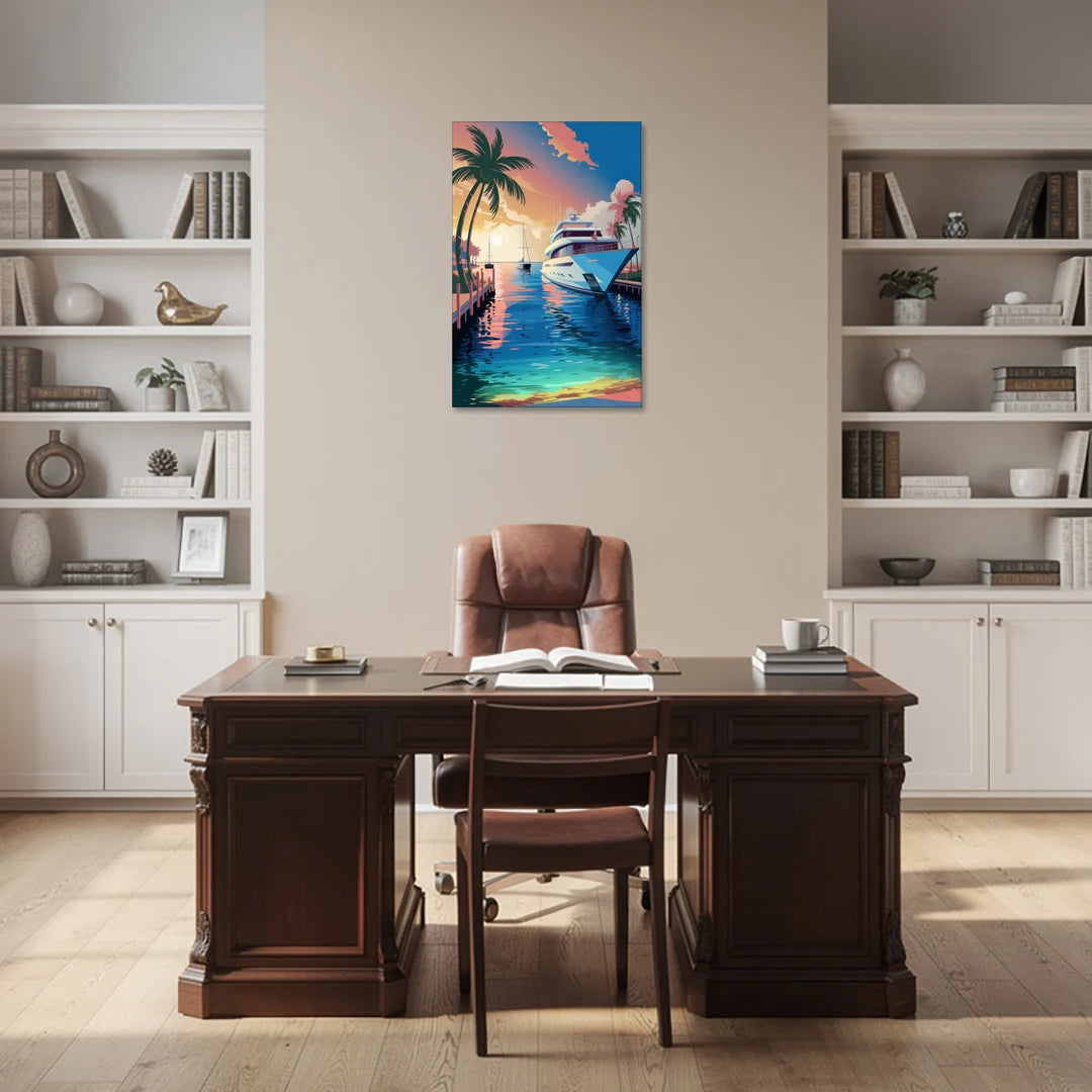 Fort Lauderdale Yacht Harbor - Canvas Wall Art - Office - 24x36