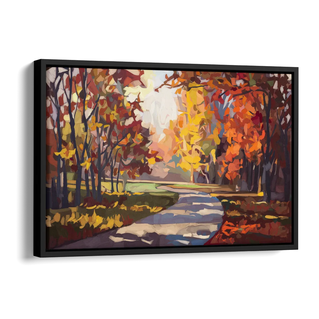 Fort Wayne Autumn Colors Side - Black Canvas Wall Art