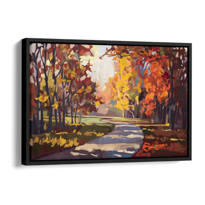 Fort Wayne Autumn Colors Side - Black Canvas Wall Art