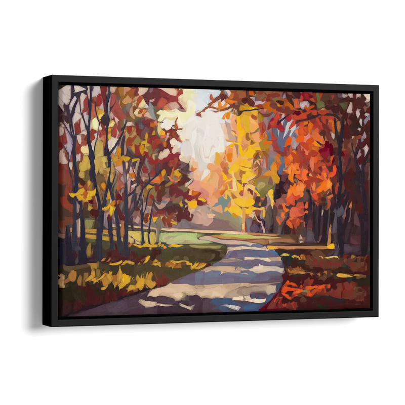 Fort Wayne Autumn Colors Side - Black Canvas Wall Art