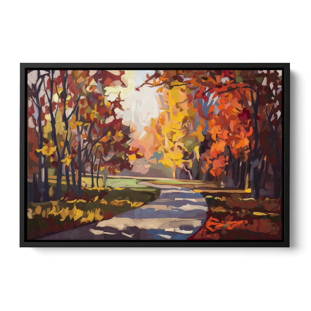 Fort Wayne Autumn Colors Front - Black Canvas Wall Art