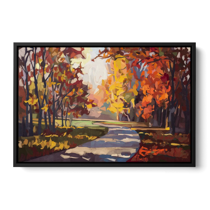 Fort Wayne Autumn Colors Front - Black Canvas Wall Art