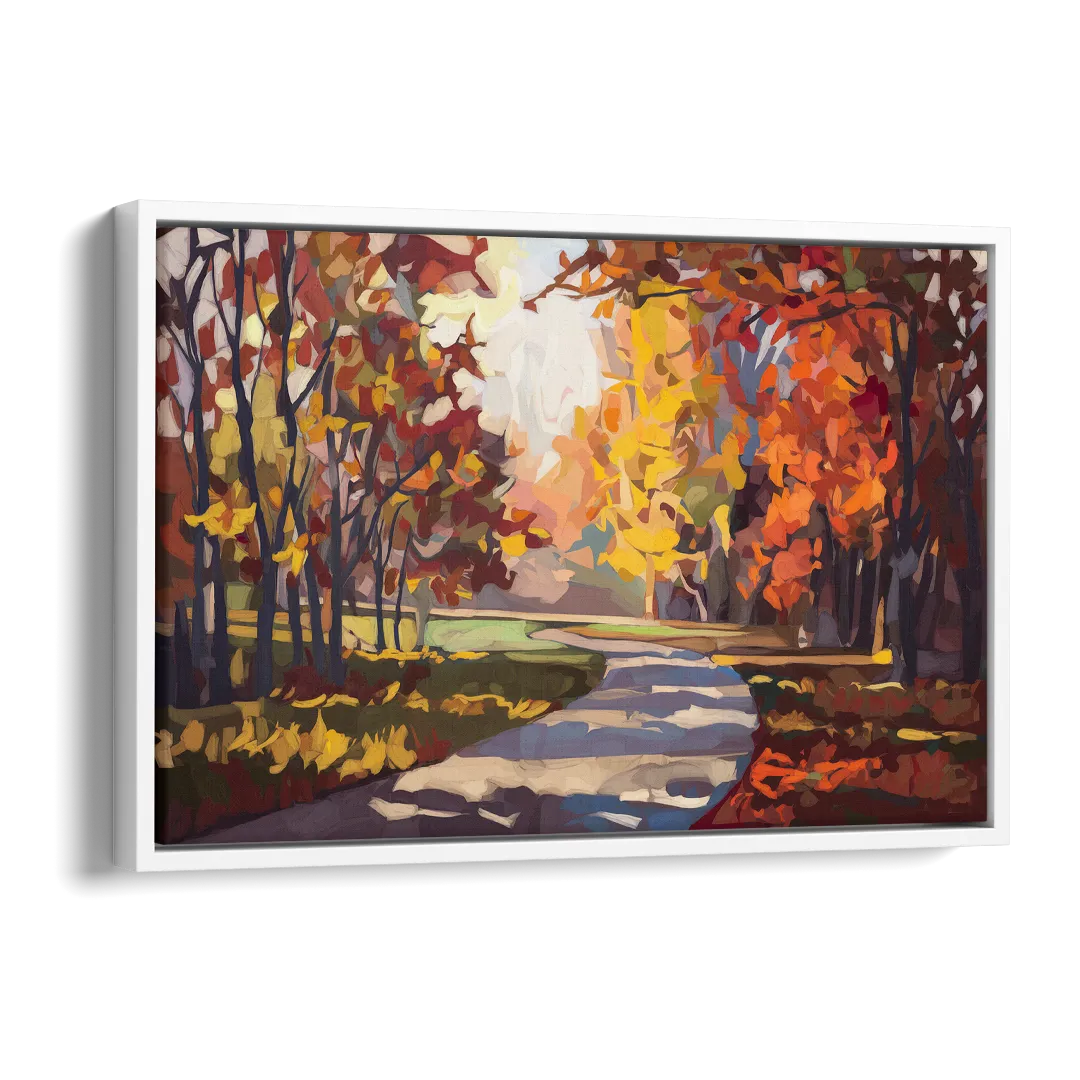 Fort Wayne Autumn Colors Side - White Canvas Wall Art