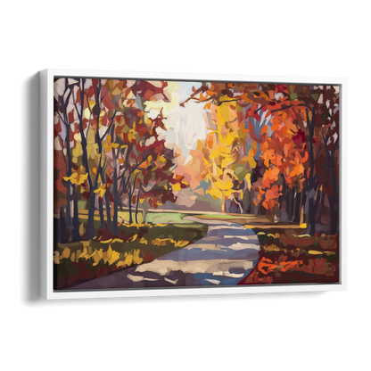 Fort Wayne Autumn Colors Side - White Canvas Wall Art
