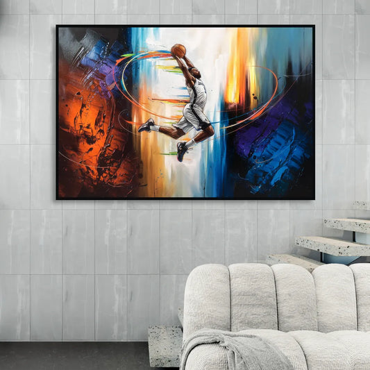 Fort Wayne Basketball Pride Living Room - Black Canvas Wall Art