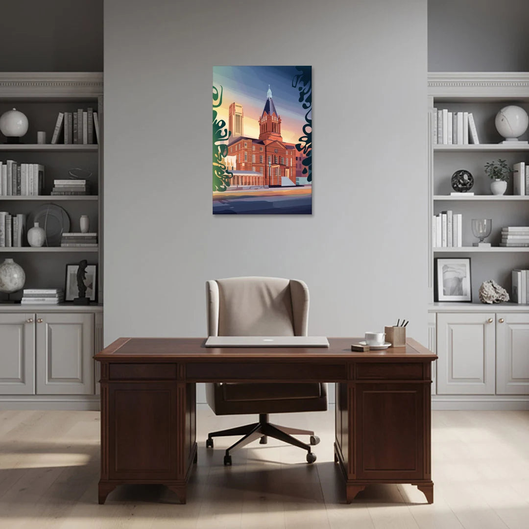 Fort Wayne Historic Landmarks - Canvas Wall Art - Office - 24x36