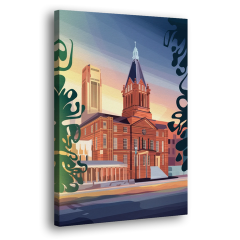Fort Wayne Historic Landmarks - Canvas Wall Art - Side