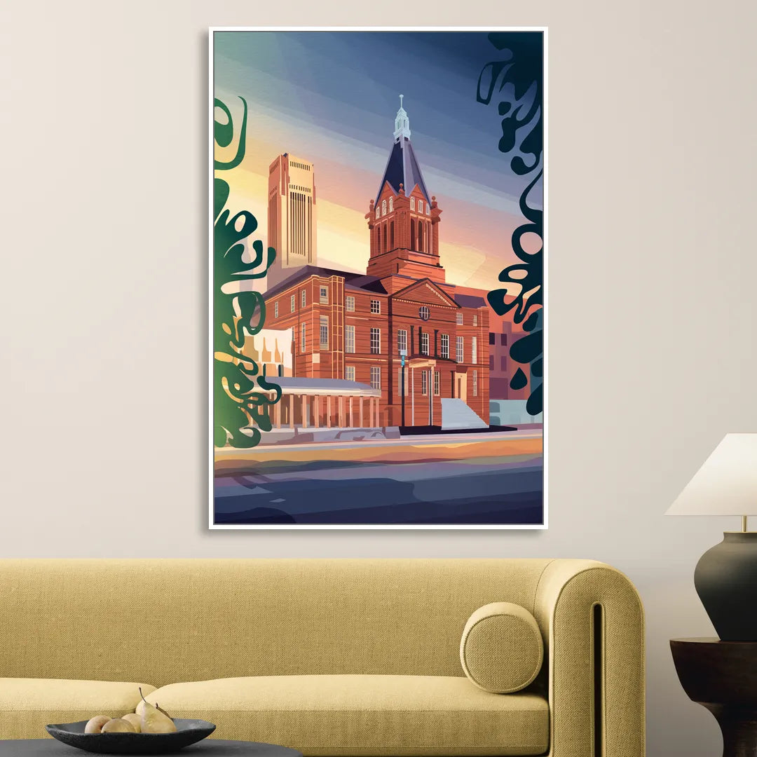 Fort Wayne Historic Landmarks Living Room - White Canvas Wall Art