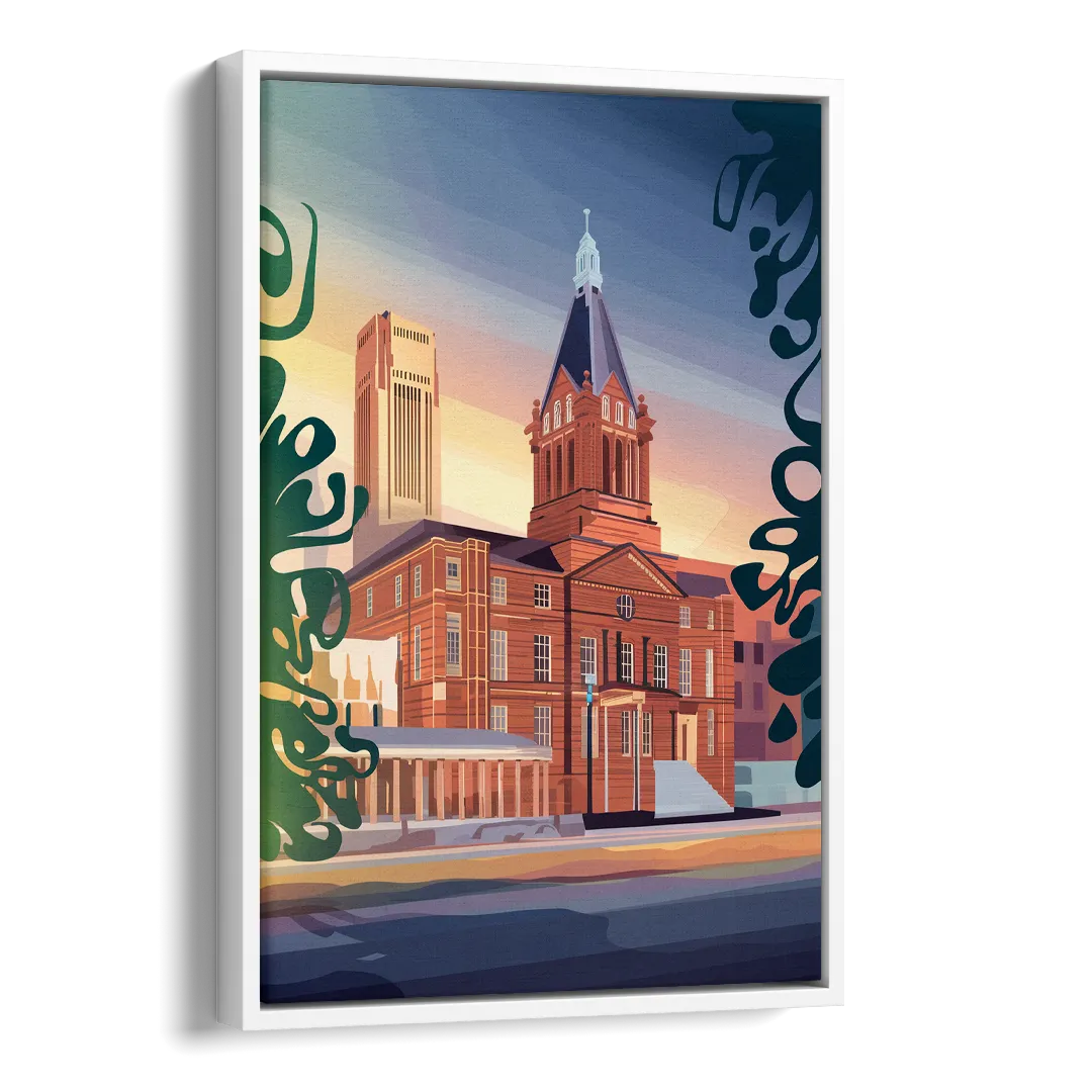Fort Wayne Historic Landmarks Side - White Canvas Wall Art