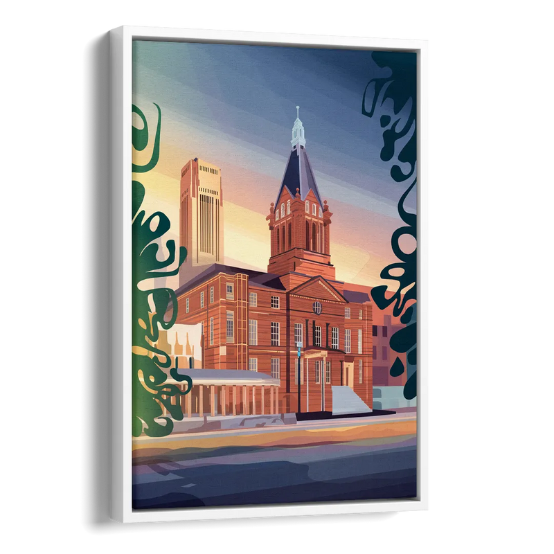 Fort Wayne Historic Landmarks Side - White Canvas Wall Art