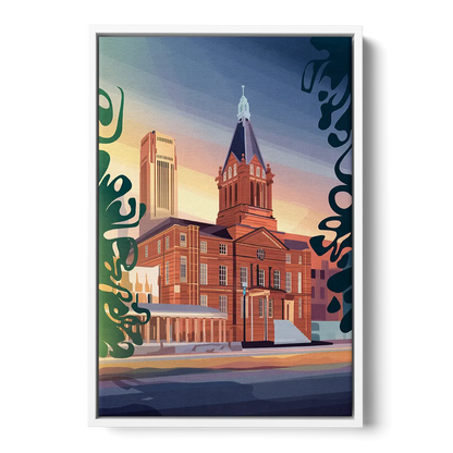 Fort Wayne Historic Landmarks Front - White Canvas Wall Art