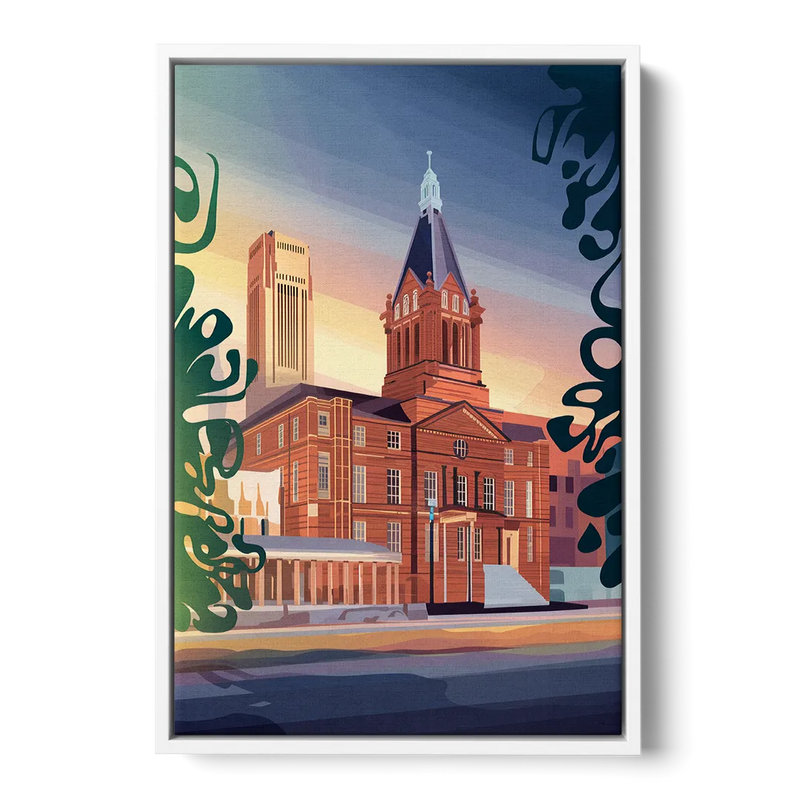 Fort Wayne Historic Landmarks Front - White Canvas Wall Art