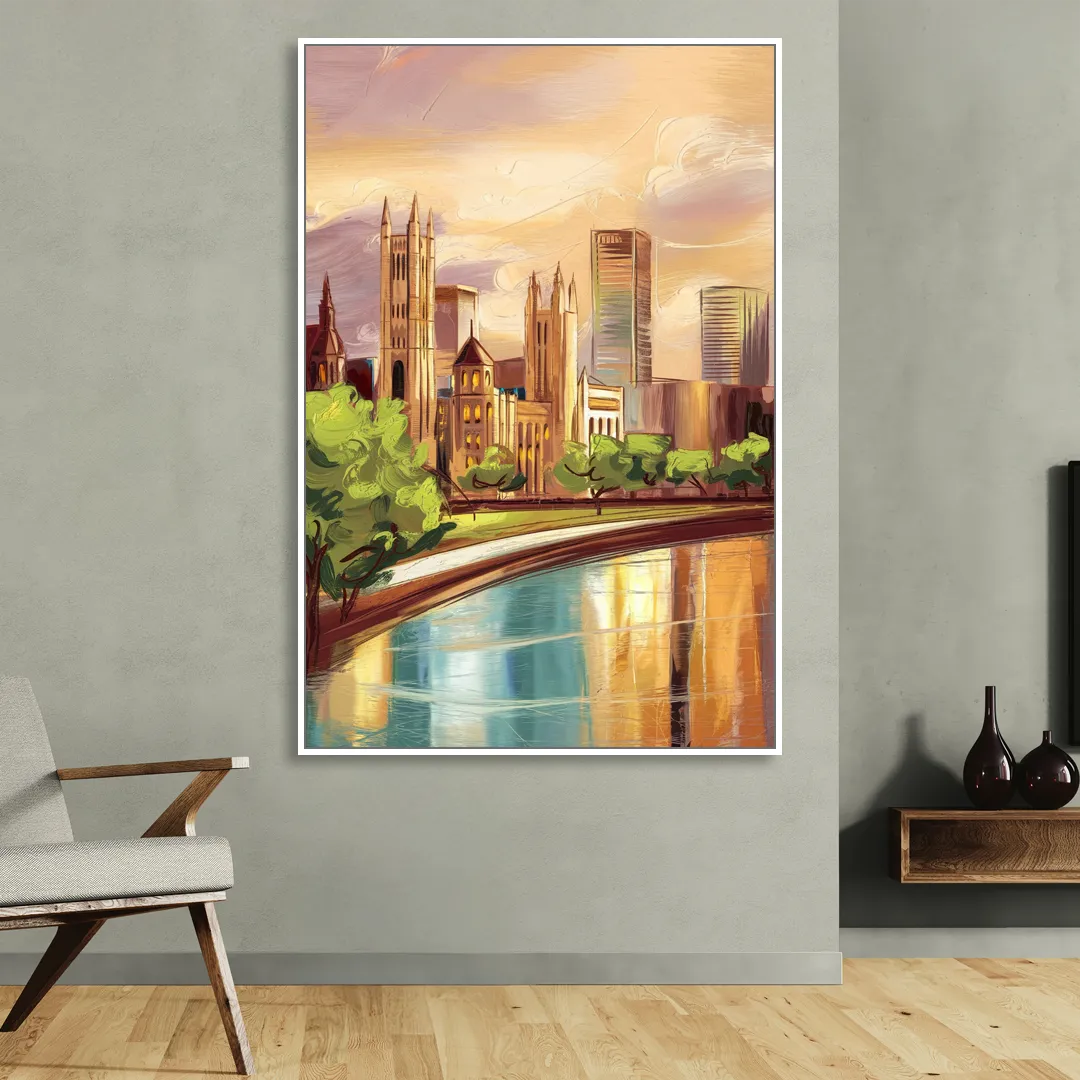 Fort Wayne Historic Landmarks Heritage Living Room - White Canvas Wall Art