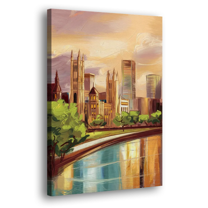 Fort Wayne Historic Landmarks Heritage Side - Canvas Wall Art