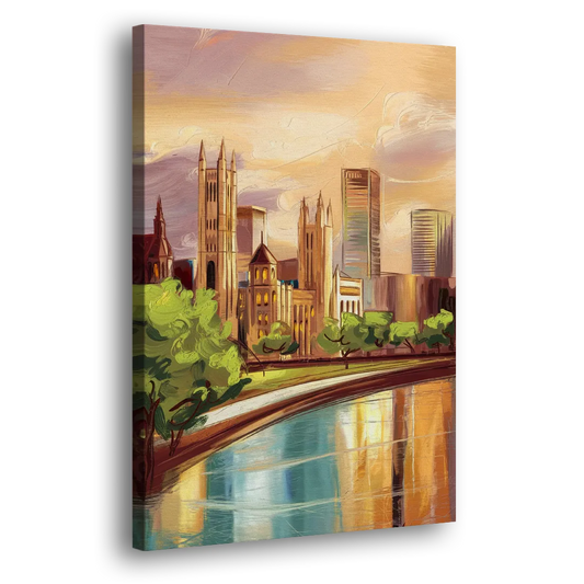 Fort Wayne Historic Landmarks Heritage Side - Canvas Wall Art