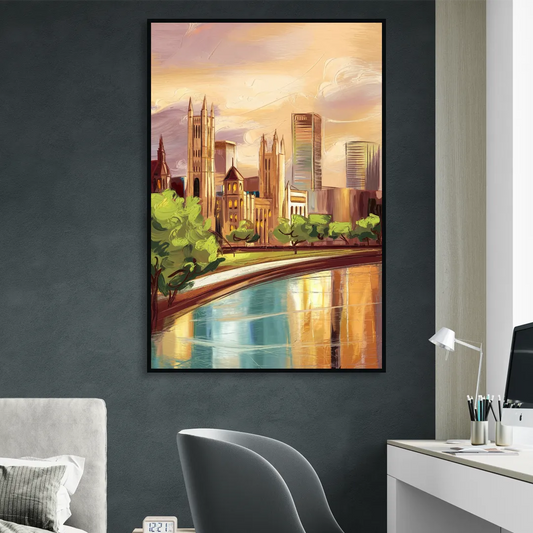 Fort Wayne Historic Landmarks Heritage Living Room - Black Canvas Wall Art