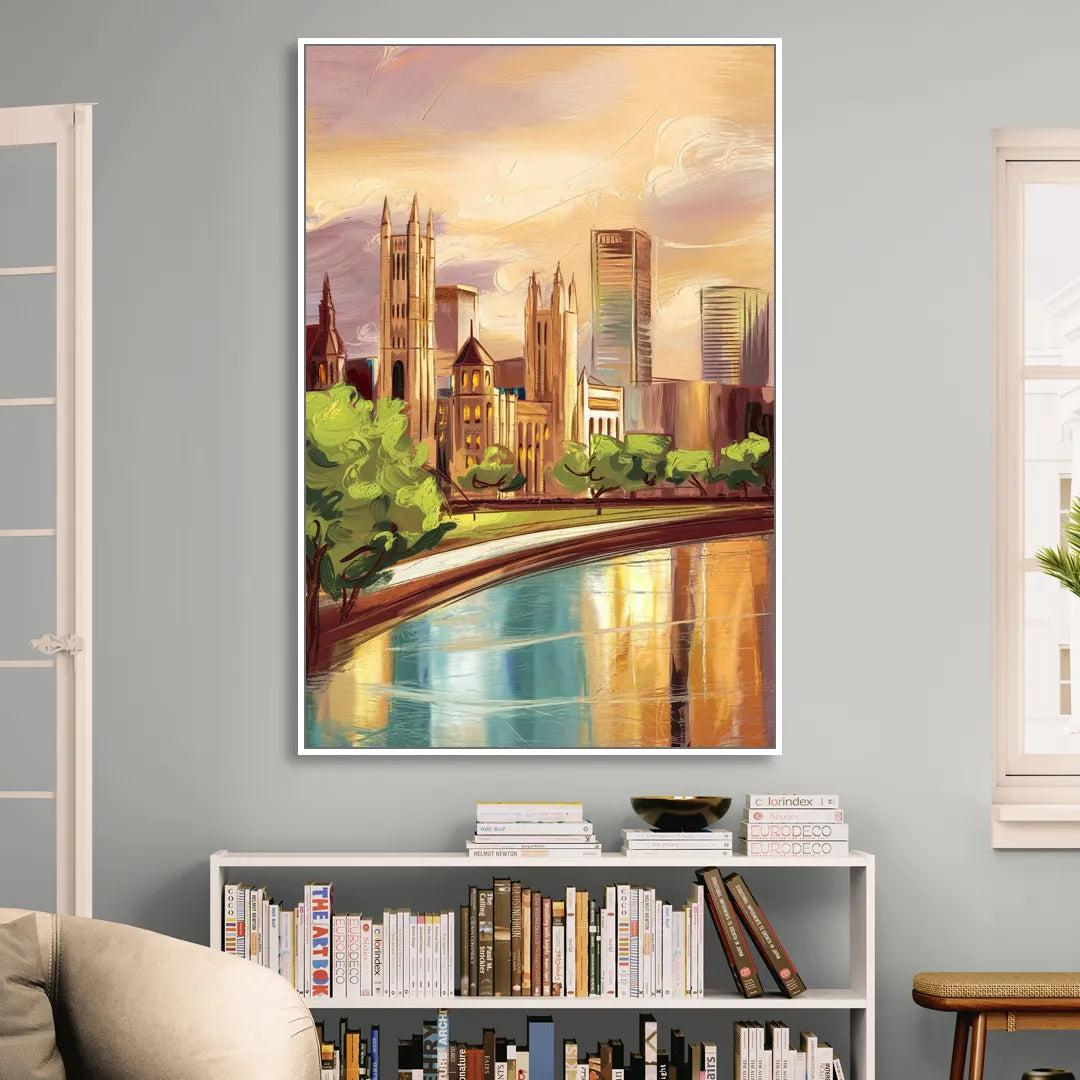 Fort Wayne Historic Landmarks Heritage Sitting Room - White Canvas Wall Art