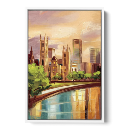 Fort Wayne Historic Landmarks Heritage Front - White Canvas Wall Art