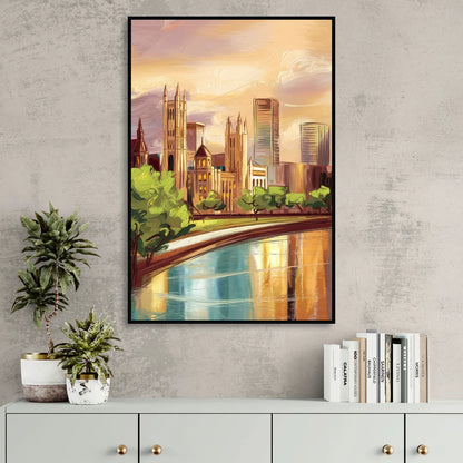 Fort Wayne Historic Landmarks Heritage Sitting Room - Black Canvas Wall Art