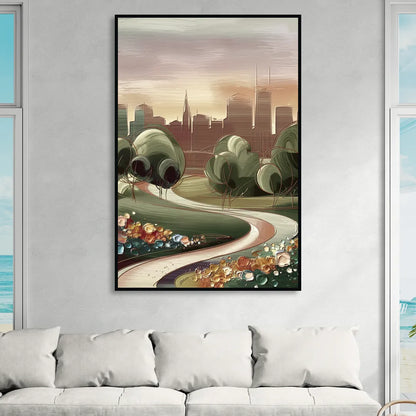 Fort Wayne Park Views Sitting Room - Black Canvas Wall Art